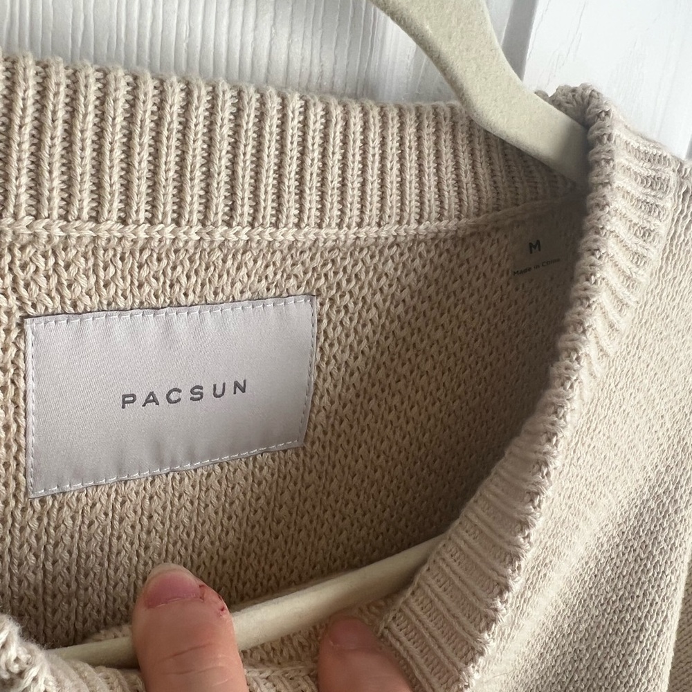 PacSun LA Beige Knit Sweater - Picture 4 of 8